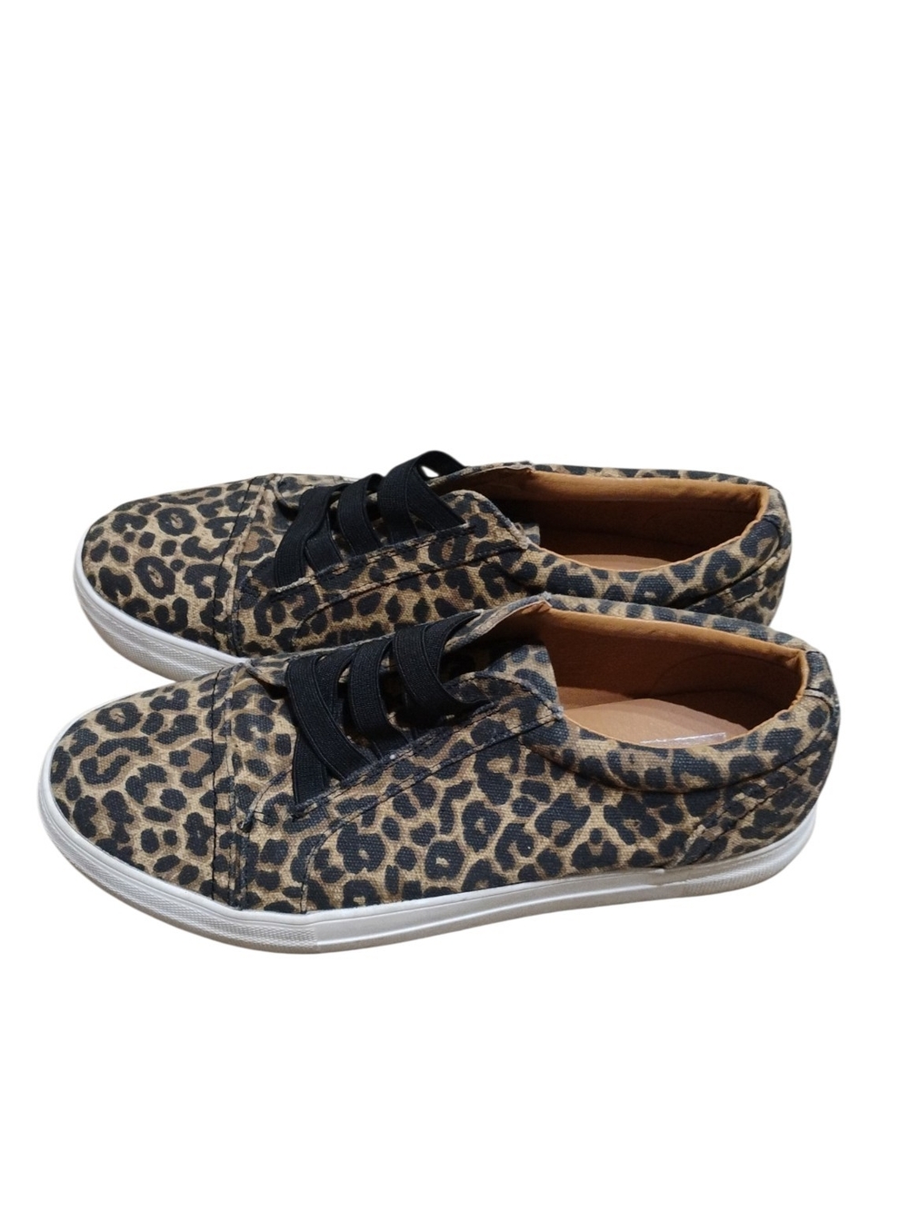 DV by Dolce Vita Leopard-Print Canvas Flats with Black Laces Roper SZ 10